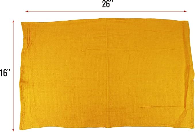 Arkwright Surgical Huck Towels - (Pack of 12) Lint Free & Highly Absorbent Pre-Treated Cotton Cleaning Cloths, Perfect for Medical, Auto Detailing, Window Glass, and Shop, 16 x 26 in, Yellow