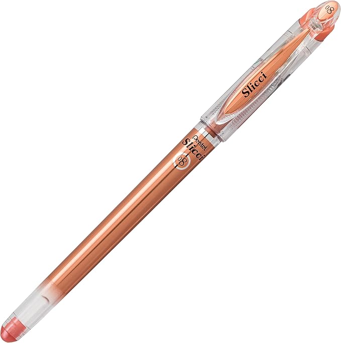 Pentel Arts Slicci Metallic 0.8 mm Needle Tip Gel Pen, Assorted Colors, 3 Pack (BG208BP3M)