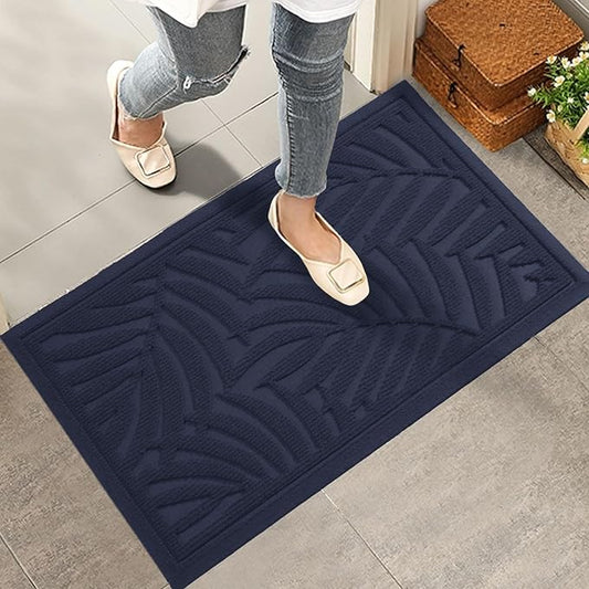 Front Door Mat, Absorbent Resist Dirt Welcome Door Mat Indoor Outdoor, Waterproof Doormat, Sturdy Non Slip Backing, Fade Resistant, Low Profile Entry Mat for Entryway, 36×24, Blue