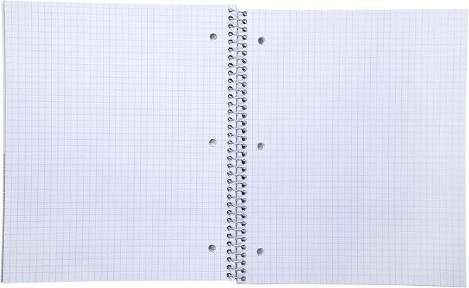 Mintra Office Durable Spiral Notebooks, 1 Subject, (Blue, 4x4 Graph 1pk), 100 Sheets, Poly Pocket, Moisture Resistant Cover, School, Office, Business, Professional