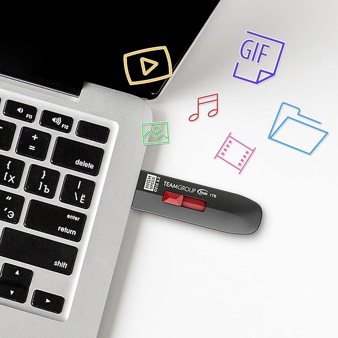 TEAMGROUP C212 Extreme Speed 1TB 1000/800MB/s USB 3.2 Gen 2 Easy Push-and-Pul Flash Thumb Drive External Data Storage Memory Stick Compatible with Computer/Laptop/PS4 PS5 TC21231TBB01