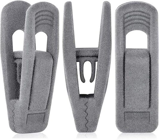 Grey Velvet Clips for Velvet Hangers - 20 PCS Gray Non Slip Velvet Hanger Clip, Pants Hanger Velvet Clips Fit for Slim Velvet Hangers, Clothes-pins for Grey Velvet Hangers