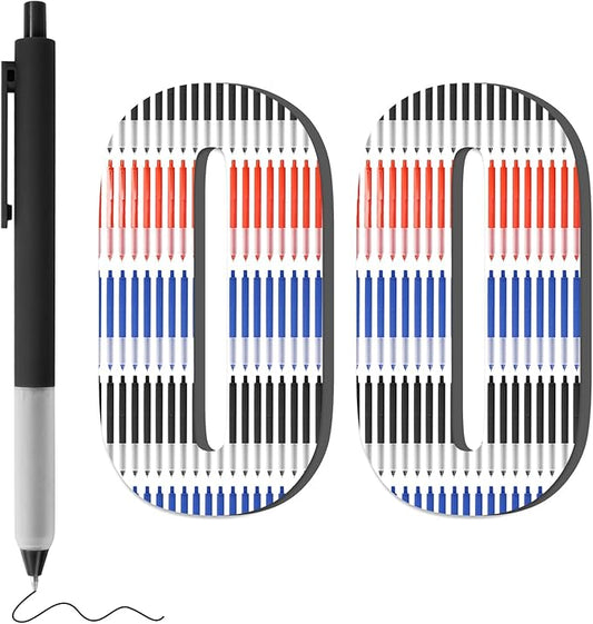 Pens Bulk, 100 Pcs Retractable Ballpoint Pens Medium Point (1.0mm) Rollerball Pens for Smooth Writing Women Men Gifts, (40Black&40Blue&20Red Ink) for Journaling School and Office Supplies Use