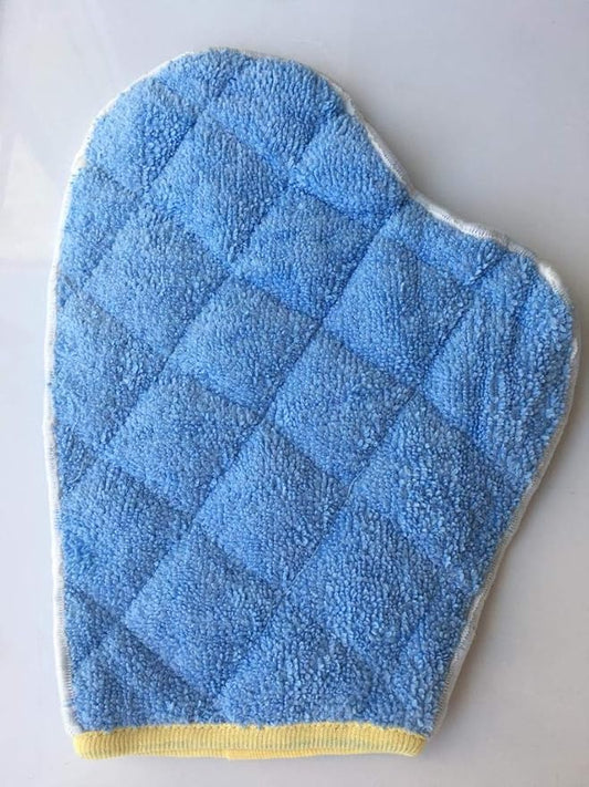 Soft Microfiber Dust Mitt - Comfortable and Reusable Dusting Mitten for Household Cleaning | Multipurpose Cloth Glove Wipes Off Dirt for Living Room, Bathroom and Kitchen Furnitures | Blue, 1 Pack