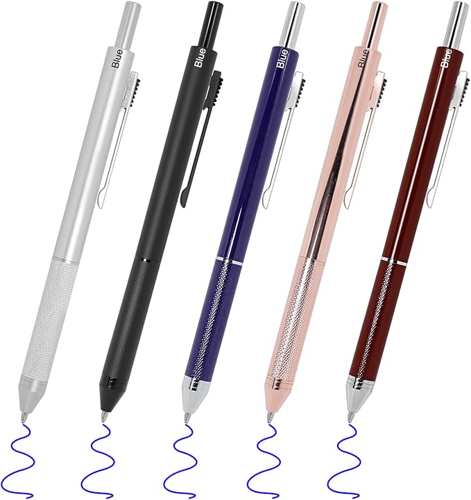 YOUMI Multicolor pen 4 in 1 Multifunction Pen with Metal Cased 0.5mm Mechanical Pencil Red Ballpoint Pen Blue BallpointPen and Black Ballpoint Pen Gift for Journaling (Black)