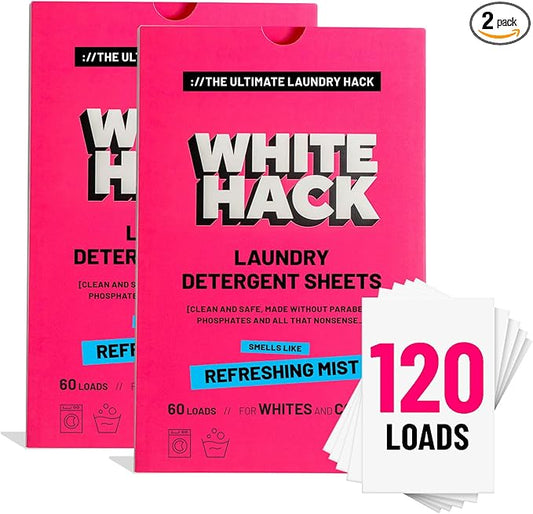 Laundry Detergent Sheets | Clothes Detergent Laundry Soap Sheets for Travel - Mess-Free, Ultra Concentrated, Recyclable Packaging, Stain Fighting - Refreshing Mist Scent, 120 Count