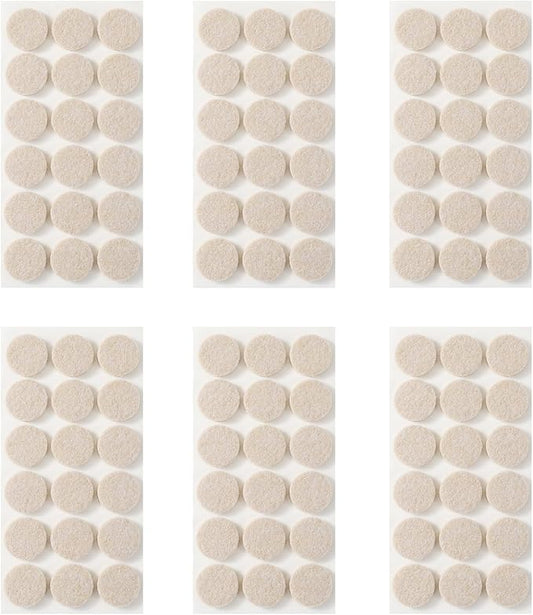 Furnigear Felt Furniture Pads for Hardwood Floors - Self Adhesive Chair Felt Pads, Floor Protector for Furniture Feet, Furniture Sliders Moving Your Furniture Smoothly - Anti Scratch 108 Pcs 1" Round