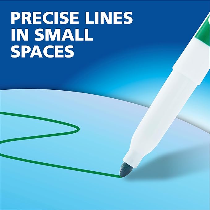 EXPO Low Odor Dry Erase Markers Fine Tip Black 4 Count