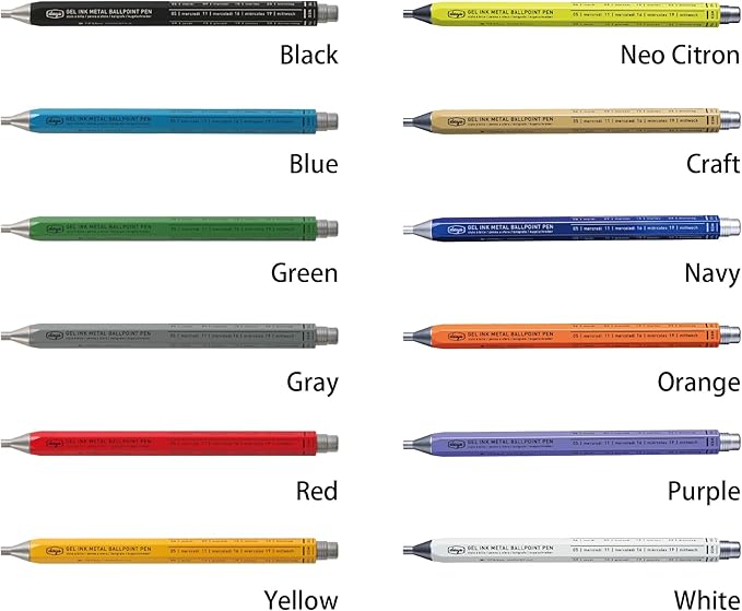 MARK'STYLE days, Gel Ink Metal Ballpoint Pen - 0.5mm Retractable Black Ink, Retro styling Light Weigh Pen, Made in Japan- Perfect for School, Office, and Journaling (Red)