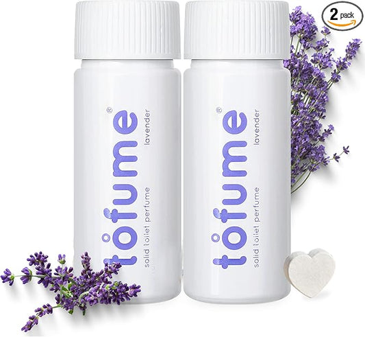Effervescent Bathroom Air Freshener - Floral Lavender - Toilet Deodorizer, Bathroom Odor Eliminator, Flushable Air Freshener Toilet Tablets, 2 Pack (60 Tablets)