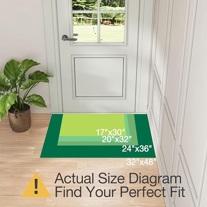 LUMI Ultra Thin Door Mat for Entryway, Low Profile Non Slip Rubber Backing Indoor Doormat, Easy Clean Welcome Entrance Mat for Inside House, Patio, Dark Grey 24"x36"
