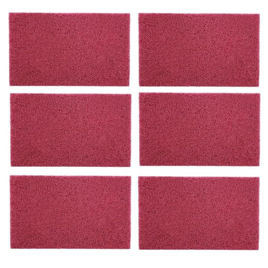 3M Scotch Brite 7447 Very Fine Grade General Purpose Sanding Hand Pads 6Pcs 200 x 125mm/8" x 5" Red
