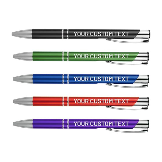 Bulk Personalized Pens Custom Engraved Ballpoint Pens (100 Pens, Green)
