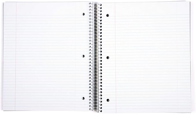 Mintra Office Durable Spiral Notebooks, 5 Subject (Chili Oil, College Ruled 1pk)