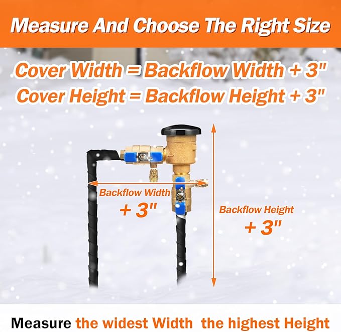 TOHONFOO Backflow Preventer Pipe Insulation Cover (5°F) - Irrigation Sprinkler Valve Insulated Pouch - Water Well Pump Cover - Sturdy 5 Layers for Winter Freeze Protection, 14" W x 26" H, Brown