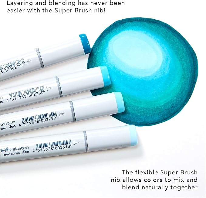 Copic Sketch Alcohol Markers, 6 Color Dual Tip Art Marker Set – Blendable Brush Tips for Drawing, Sketching, and Illustration – Professional Set for Adults/Teen Artists & Creators - Secondary Tones