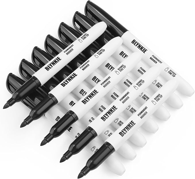 Permanent Markers Bulk Fine Tip 82 Pack, Waterproof Markers, Premium Smear Proof Pens, Quick Drying, Office Supplies for School, Office, Home