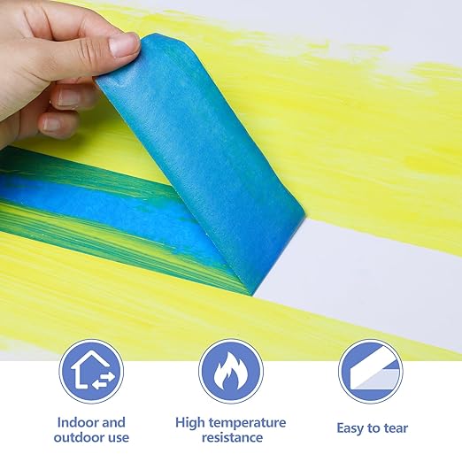 18 Rolls Painters Tape 2 Inches Wide Blue Painters Tape 18 Roll x 1.89 Inch x 55 Yards Blue Masking Tape for Home Decoration DIY Furniture