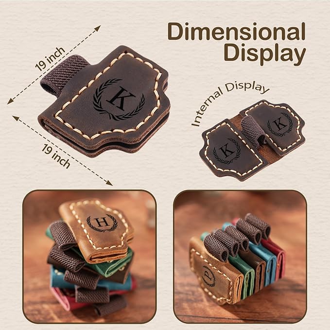 Artlaza Personalized Magnetic Leather Bookmark with Pen Holder - 26 Letters Custom Book Mark with Name Initial Engraved Book Marker for Readers, Book Lovers, Travelers - Gift for Women & Men(Blue，M