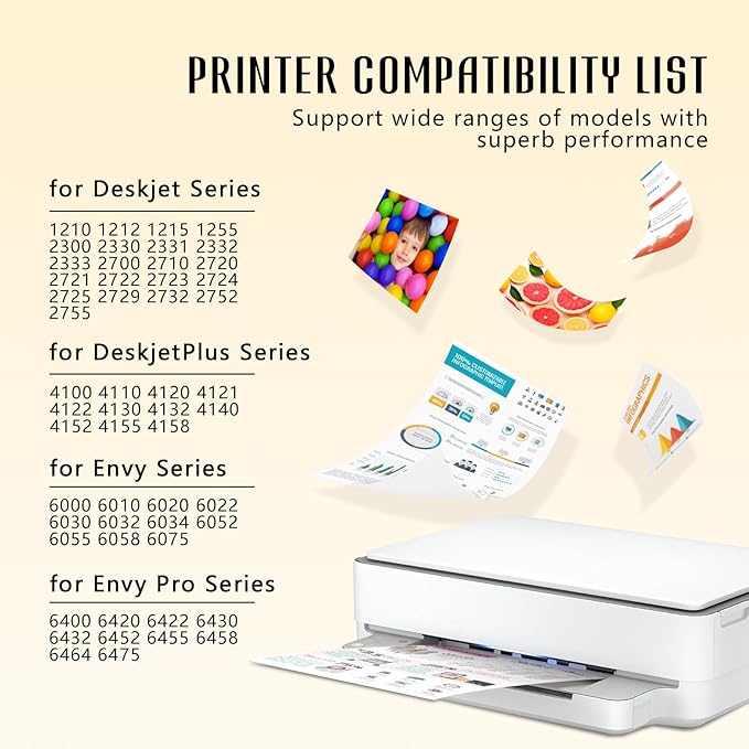 Printer Ink 67XL 67 2755e 4155e Ink Cartridges for HP Ink 67 Ink Cartridges Black/Color Combo Pack for Envy 6400 6000 6055e Pro 6455e for DeskJet 2700 2755 2725 2755e 2752 2855e 4255e 4155e Plus 4100