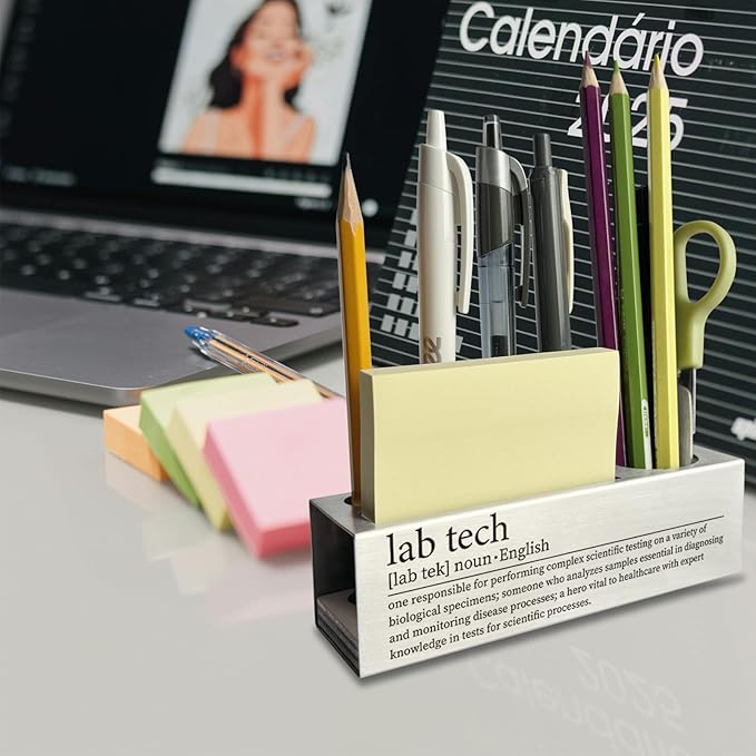 Lab Tech Gifts for Women, Men, Laboratory Technician Desk Decor Pen Pencil Holders WCC38