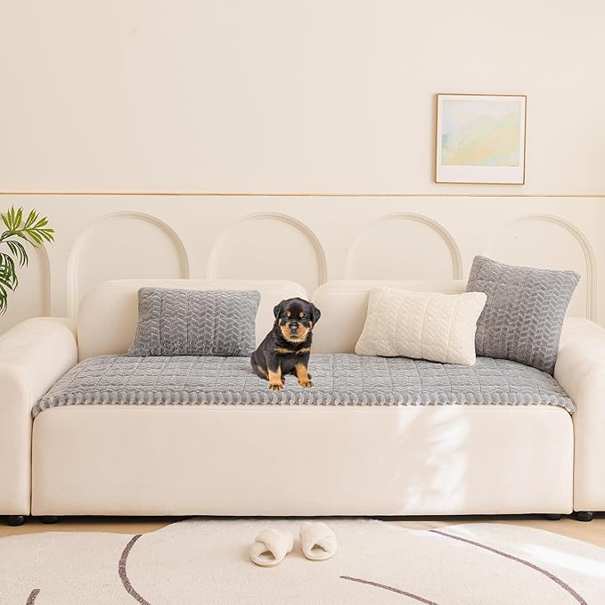 Pet Couch Cover Protector Sofa Covers for Pets Washable Non Slip Couches and Sofas Dog Mat (Grey, 27.6" x 59.1")