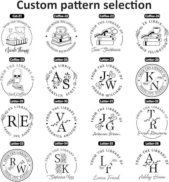 Custom Ink Stamp | Personalized Self Inking Stamp Gifts for Book Lovers, Readers, Teachers | 5 Ink Colors (Star-03)