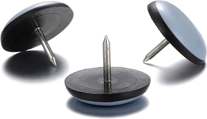 3/4“ Nail on Furniture Sliders (24 Pack) - Furnigear Heavy Duty PTFE (Teflon) Chair Leg Slider Glide Wooden Furniture Movers Move Your Furniture Easily & Safety - Best Floor Protector