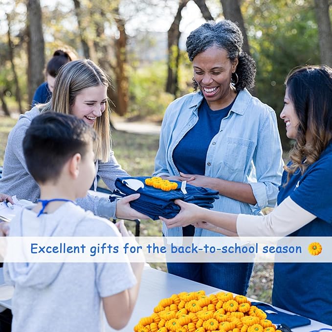 Pumpkin Erasers Bulk Party Favors Mini Pumpkin Erasers for Children Students Back to School Gifts Classroom Counting Math Manipulative Counters Teacher Rewarding Gift 50pcs