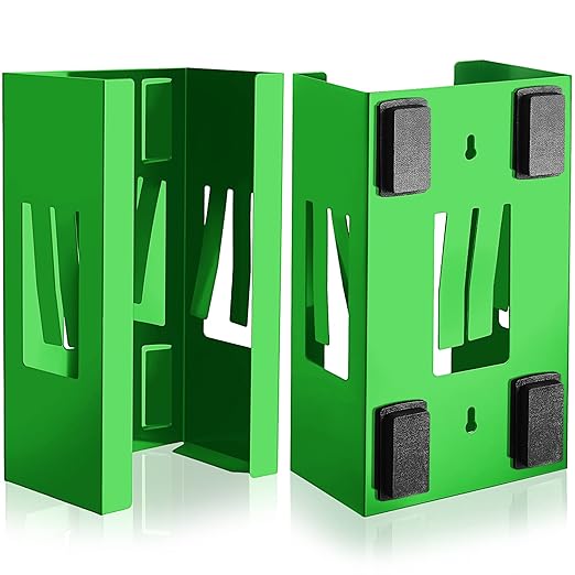 Lounsweer 2 Pcs Magnetic Glove Dispenser Holders Wall Mount Boxes of Gloves Commercial Quality Towels Wipes Paper Tissue Box Holder Kitchen Fridge Office Workshops Garage Tool Hospital(Green)