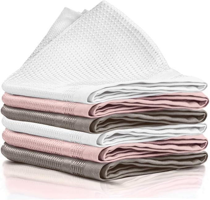 mysimaa XL Lint Free Microfiber Cloth, Glass & Window Cleaning Cloths - Set of 6