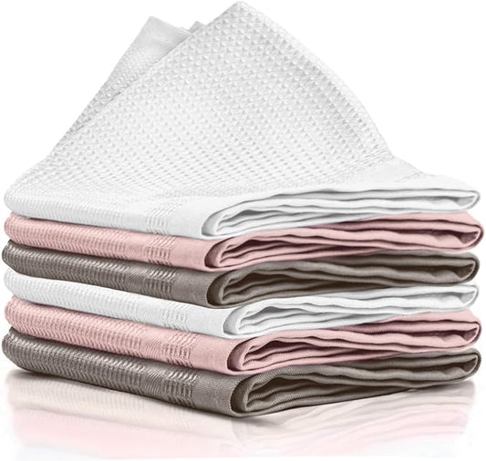 mysimaa XL Lint Free Microfiber Cloth, Glass & Window Cleaning Cloths - Set of 6