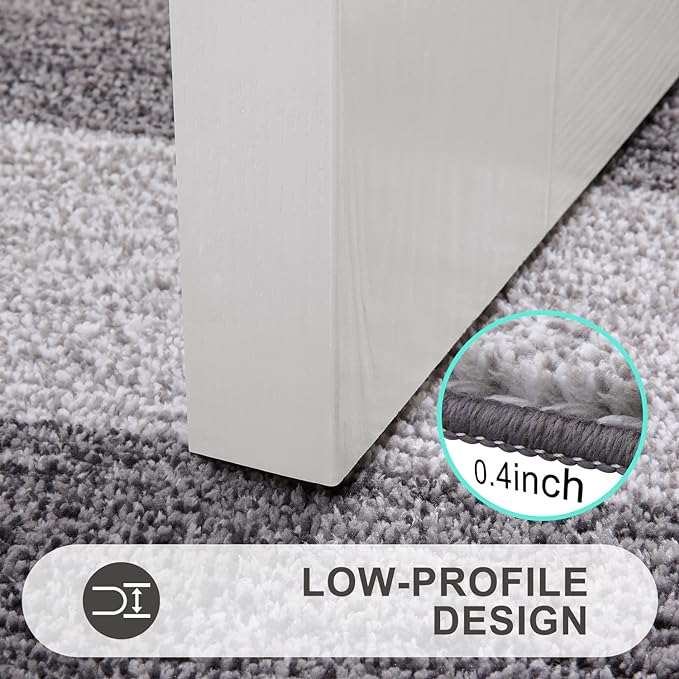 Kitinjoy Indoor Outdoor Door Mat, 30x17 Non-Slip Absorbent Dirt Trapper, Low-Profile Washable Inside Entrance Front Floor Mat, Sturdy Soft Entry Doormats for Entryway, Grey