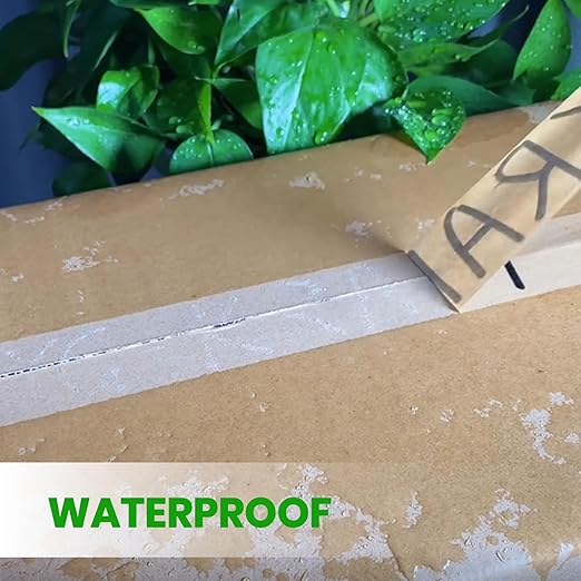 ADHES Kraft Paper Tape, 2 Inch x 60 Yards x 3 Rolls, Biodegradable Paper Packing Tape Writable & Uncoated Brown Shipping Tape for Shipping, Moving, Sealing