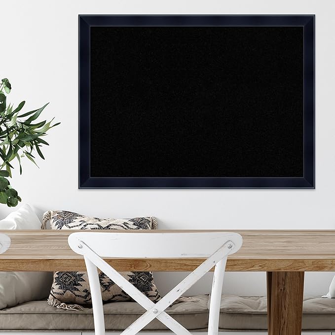 Amanti Art Black Cork Board for Wall, 22x30 Vision Board with Black Wood Frame, Medium Corkboard Office Decor for Home Organization, Modern Corkboard Pinboard to Display Items for Home Organization