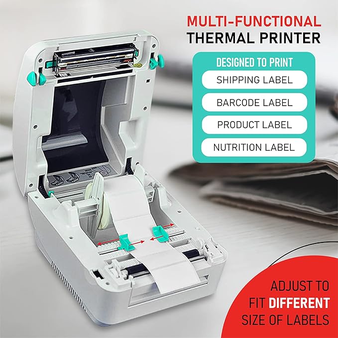 2054A-LAN Ethernet Network Shipping Label Printer for Windows Mac Chromebook iPhone & Android, Support Amazon Ebay Paypal Etsy Shopify ShipStation UPS USPS FedEx, 4x6 Direct Thermal