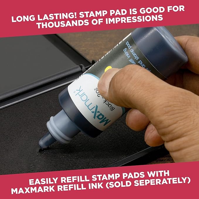 Large Premium Orange Ink Stamp Pad - 3" by 6" - Quality Felt Pad - Case with Closing snap
