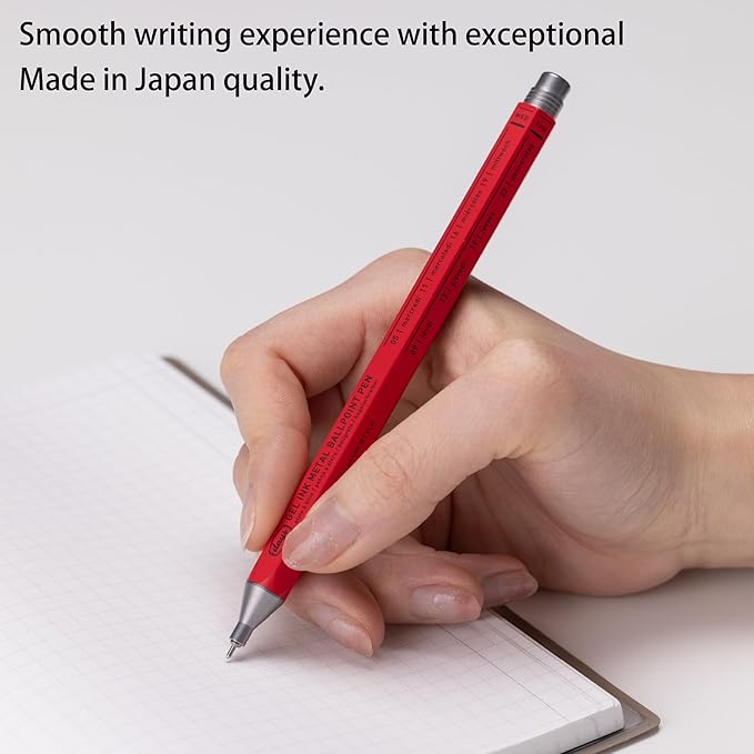 MARK'STYLE days, Gel Ink Metal Ballpoint Pen - 0.5mm Retractable Black Ink, Retro styling Light Weigh Pen, Made in Japan- Perfect for School, Office, and Journaling (Green)