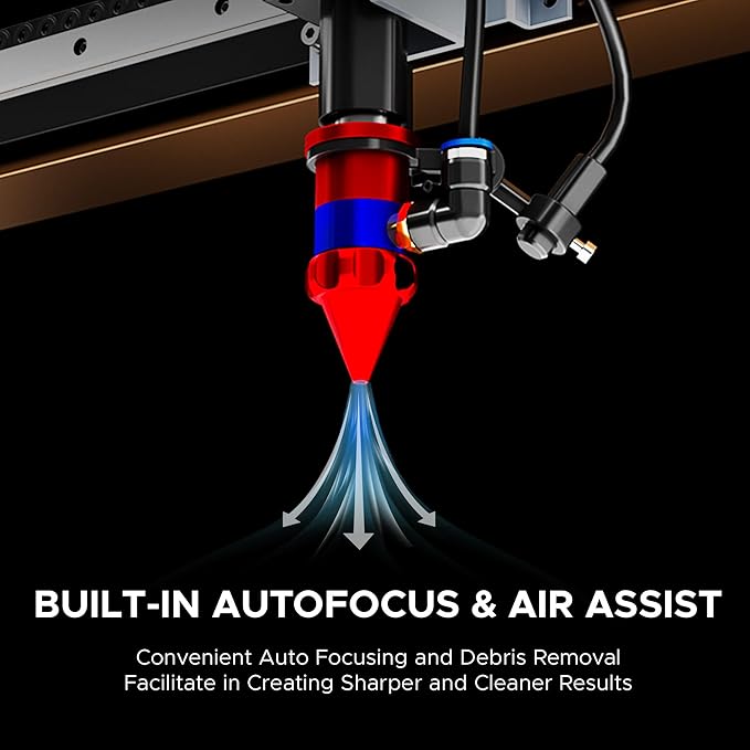 OMTech 90W CO2 Laser Engraver, 20x28 Inch Laser Engraving Machine with Autofocus Autolift 4 Way Pass Air Assist Water Pump, Commercial Laser Cutter Cutting Etching Machine for Wood Glass Acrylic More