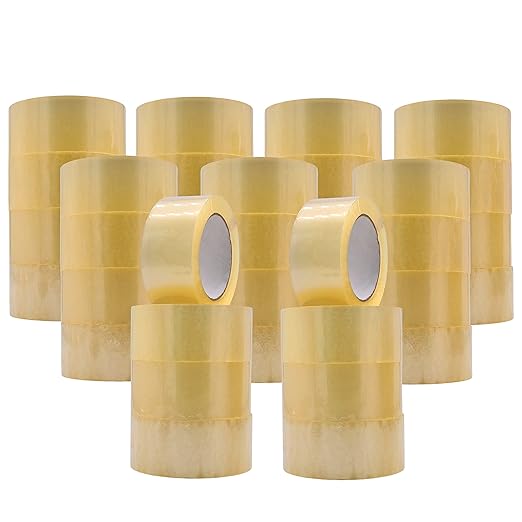 WOD CST20WBA Clear Packing Tape - 2" in. x 60 Yards Per Roll (36 Rolls) - Strong Heavy-Duty Industrial Shipping Box Packaging Tape for Moving, Office, & Storage