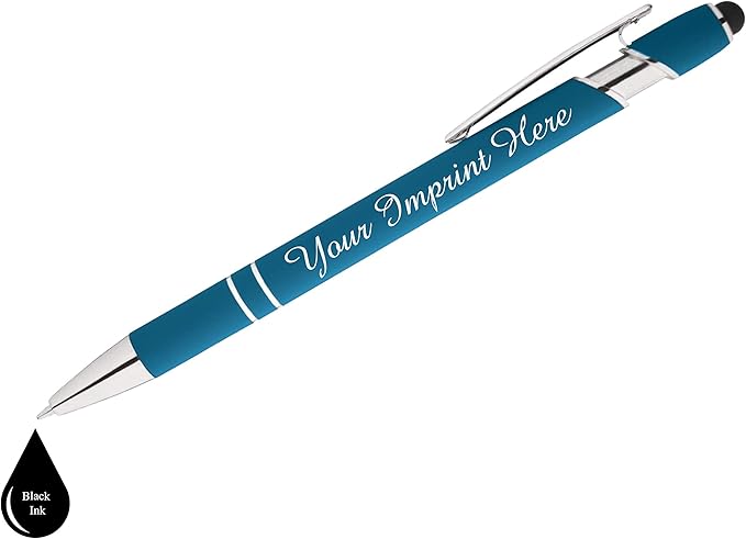 Up to 500 Pcs Custom Pens Bulk | Rainbow of Colors | Soft-Touch Metal Black Ink Personalized with Name or Message (Assorted, 250 pcs)