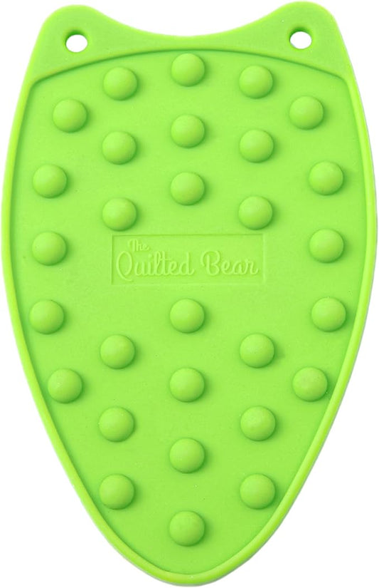 The Quilted Bear Mini Iron Rest - Silicone Heat Resistant Mat for Stress-Free Crafting, Sewing & Quilting Supplies - Durable and Protective Surface for Mini Iron (Lime Green)