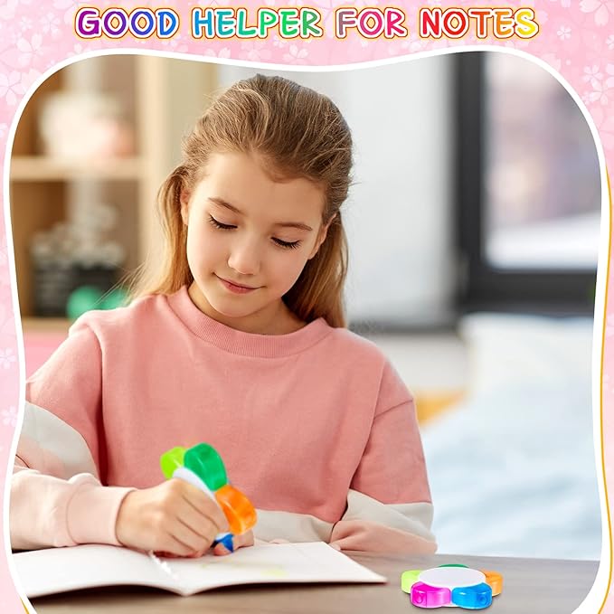 Outus 100 Pieces Petals Highlighters Assorted Colors Back to School Flower Shape Watercolor Highlighter Pens 5-in-1 Fluorescent Pens for Office School Stationery Aesthetic Supplies,5 Colors