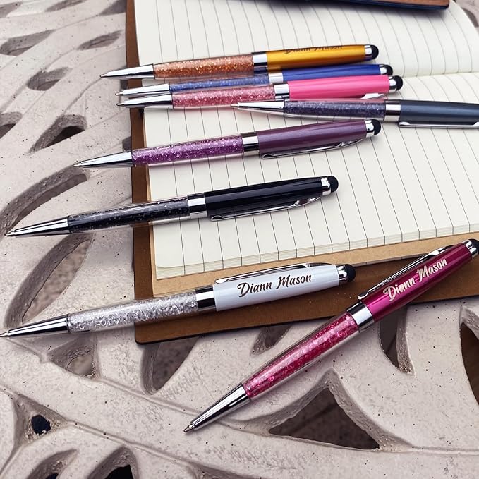Custom Name Pens, Personalized Ballpoint Pen with name Stylus Pens, Ballpoint pens, Gift Pen for Business Christmas, Graduation, Anniversary, Office 12pcs/Pack