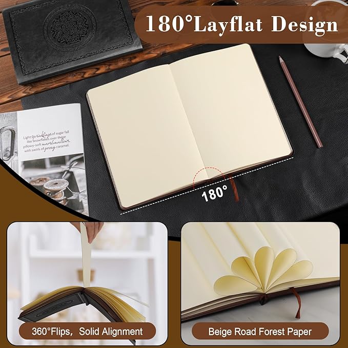 300 Pages Leather Blank Journal Notebook,Softcover Leather Blank Journal Notebook for Women Men,300 Pages Notebook for Work,Office,School Note Taking,5.7'' X 8.3'',rose gold pink