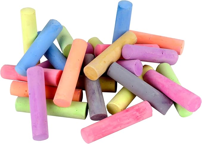 Kid Made Modern Non Toxic Sidewalk Chalk Bucket (24 Count) - Washable Colored Chalk Bulk Set for Kids and Toddlers Outdoor Games