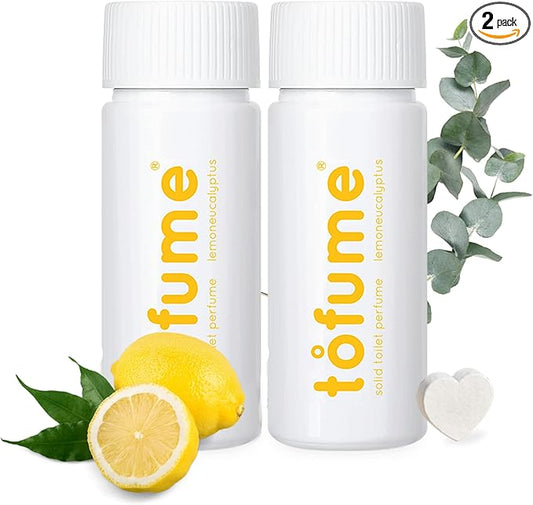 Effervescent Bathroom Air Freshener - Lemon Eucalyptus - Toilet Deodorizer, Bathroom Odor Eliminator, Toilet Freshener, Flushable Air Freshener Toilet Tablets, 2 Pack (60 Tablets)