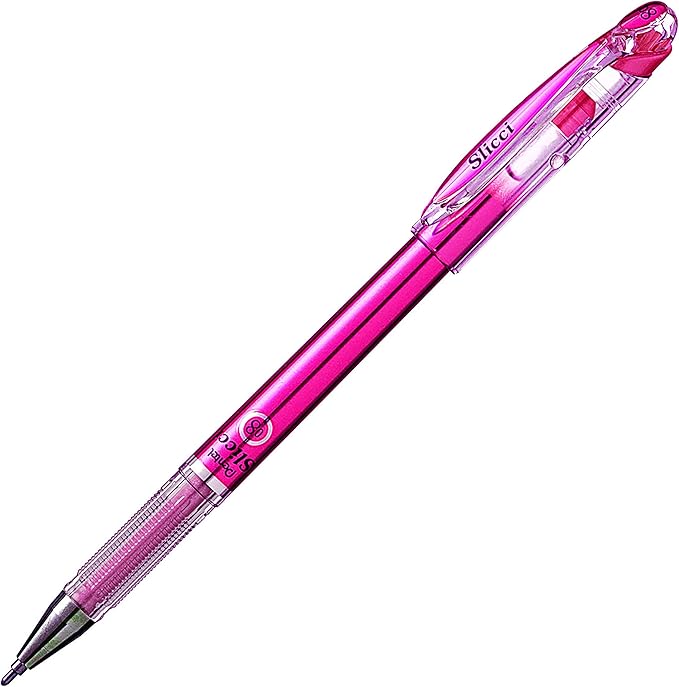 Pentel Arts Slicci Metallic 0.8 mm Needle Tip Gel Pen, Metallic Red Ink, Box of 12 (BG208-MB)