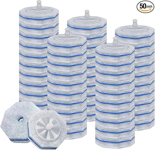 50 Pcs Disposable Toilet Bowl Wand Refills for Clorox, Upgraded Replacement Heads System Compatible with Clorox Toilet Wand Refills for Bathroom Cleaning