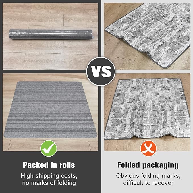 Placoot Desk Chair Mat for Hardwood Floor Corduroy Surface 1/6" Thick 55"x35" Office Chair Mat for Rolling Chairs-100% Large Anti-Slip Backing Under Desk Low-Pile Office Rug Floor Mat for Office/Home
